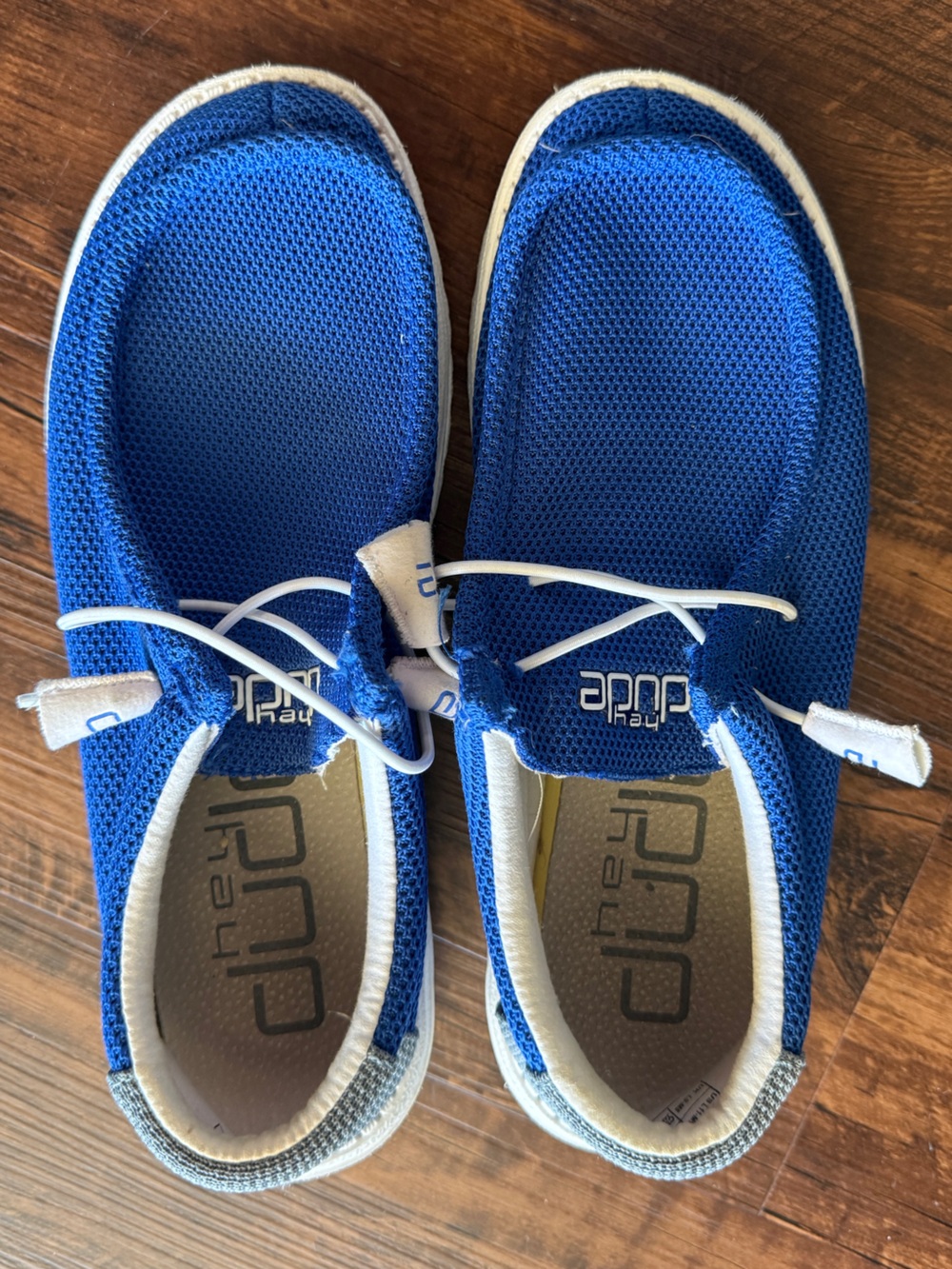 Hey Dude Wally Unisex Royal Blue Mesh Slip-On Shoes Men’s 9, Women’s 11